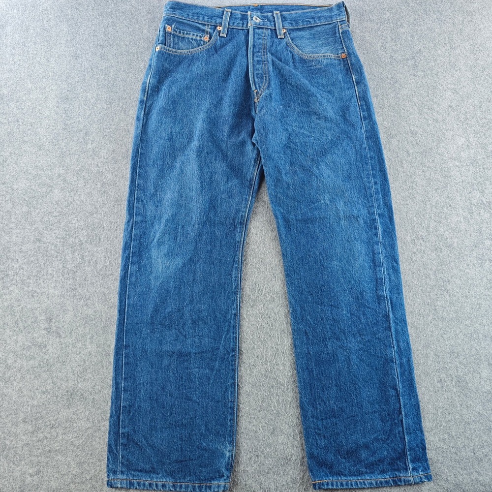 Levis 501 Original Fit Jeans Mens 31x30 Blue Straight Leg Button Fly Vintage Y2k